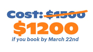 $1200 if you book by March 22, 2025